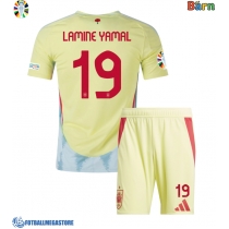 Fotballdrakt Barn Spania Lamine Yamal #19 Bortedraktsett EM 2024 Kortermet (+ Korte bukser)